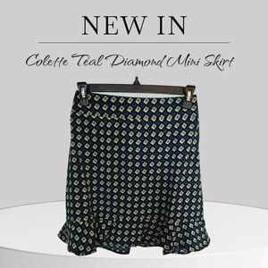 Teal Diamond Mini Skirt Band Of Gypsies NWT